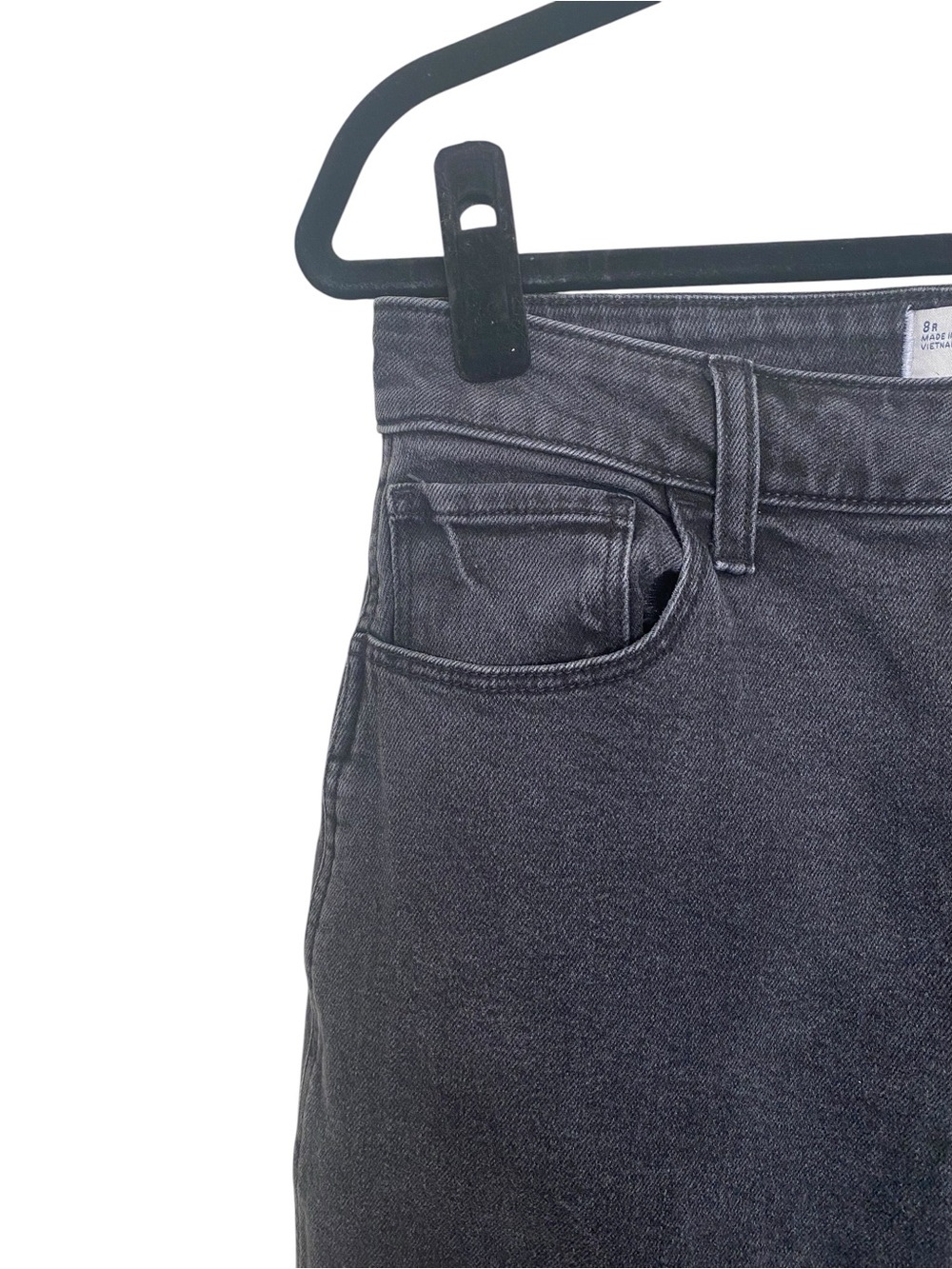 Hollister Ultra High Rise Mom Jeans Women’s 8R 29 Faded Black Raw Hem - Picture 5 of 9